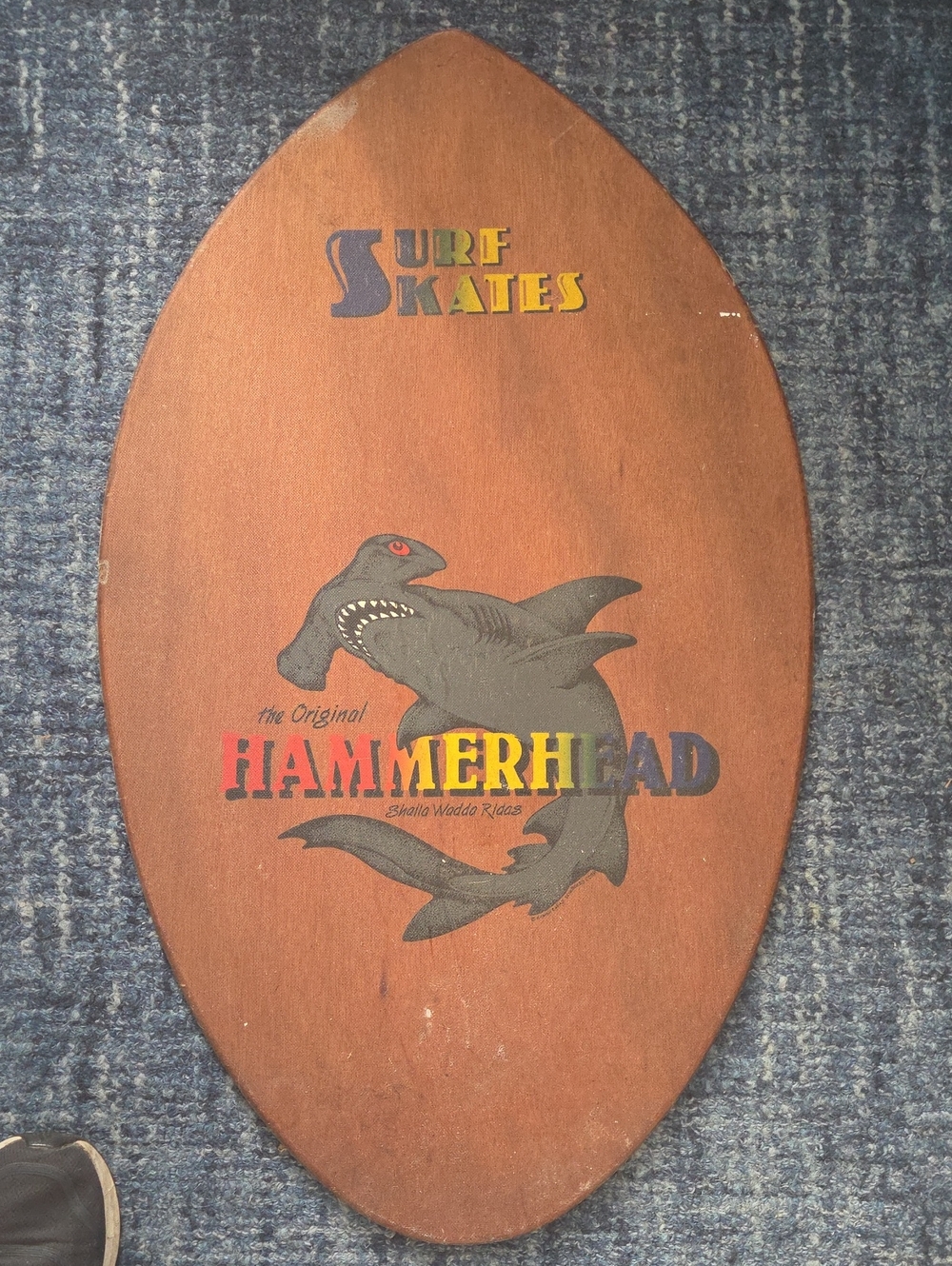 Vintage Surf Skates Hammerhead Wooden Skate Deck - Brown with Graphic